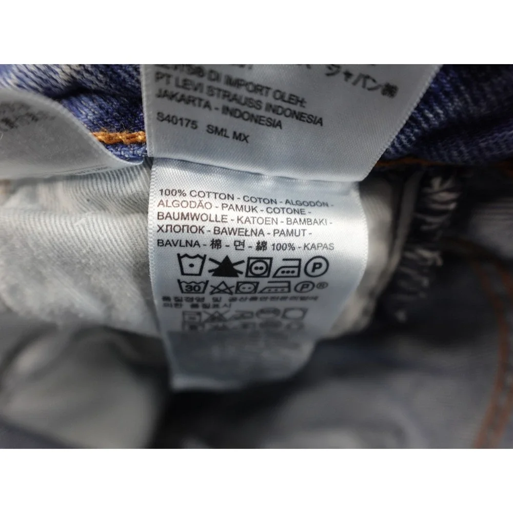 Levi's 505C Distressed Jeans Mens 28x32‎ Light Blue Good Ripped Sashiko Repair